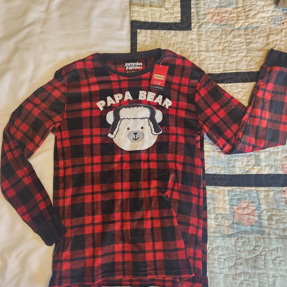 Free W/any Purchase! Cuddl Duds Red and Black Plaid Papa Bear Top